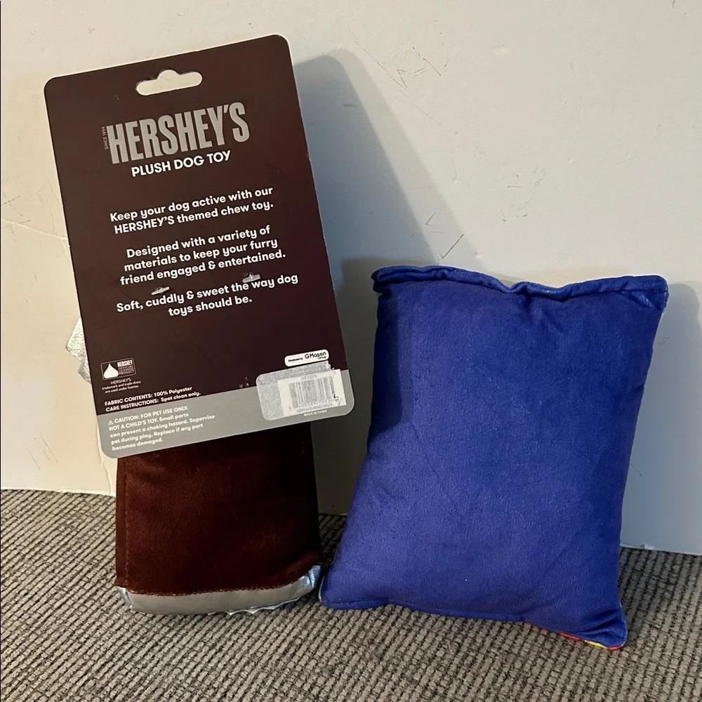 Dog toy pair Hershey's plush squeaky dog toy and Jelly Beans Plush toy NEW